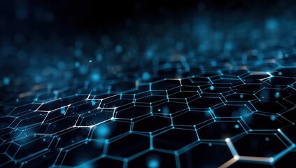 Obraz premium High-tech hexagonal grid structure representing innovative technology and digital networks.