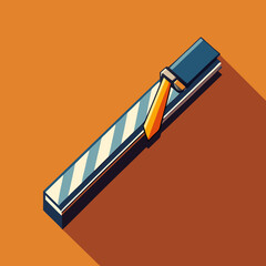 collar tie clip vector illustration, isolated on white background