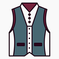vest vector illustration, isolated on white background