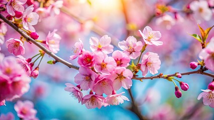 Spring Sakura Blossom Photography: Pink Flowers, Japanese Cherry Trees, Nature Background