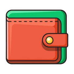 wallet vector illustration, isolated on white background