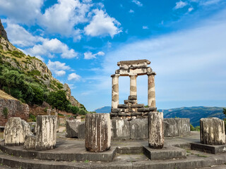 greece delphi temple of athena pronaia and tholos  ancient  Delphi, Greece