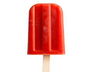 Red popsicle ice cream isolated on transparent background