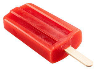 Red popsicle ice cream isolated on transparent background