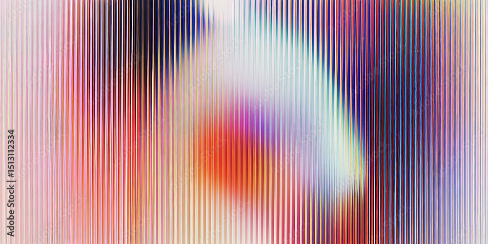 Poster colorful abstract pattern featuring vertical lines and blending hues in a dynamic composition