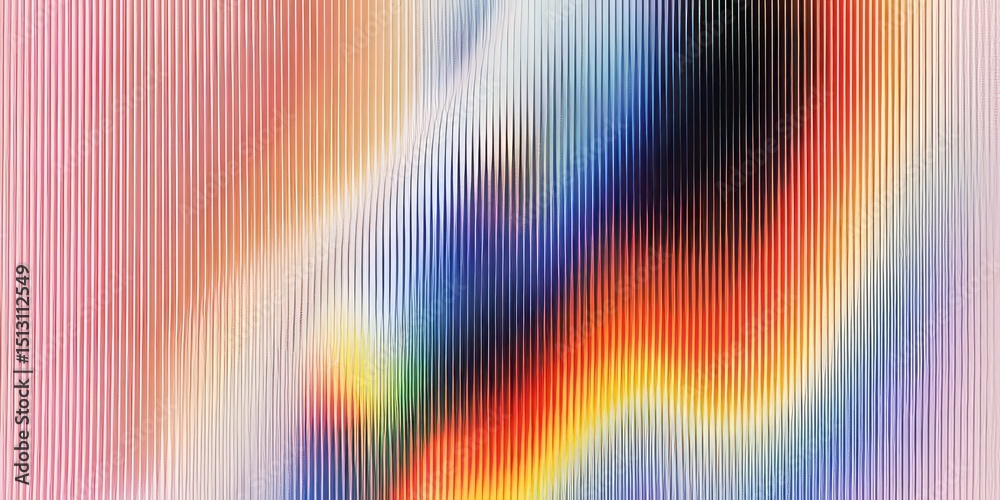 Poster vibrant abstract art piece with colorful lines creating a flowing pattern in a dynamic composition