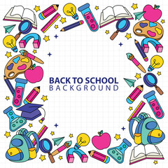 Fototapeta premium Back to school layout template background vector illustration