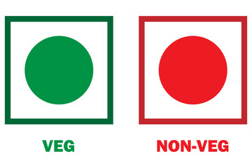 Veg Non-veg icons, Colourful veg and non-veg symbol.	