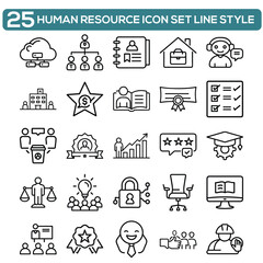 Human Resources Icon Set – Minimal Line Design