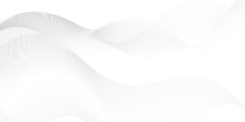 Vector wave digital white and gray blend futuristic technology flow tech transparent line stripe energy connection web music and sound, beautiful dynamic smooth space texture background.	
