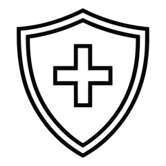 Fototapeta premium Medical shield icon graphic design isolated on white background