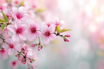 Obraz premium Delicate Pink Cherry Blossoms In Springtime