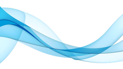 Abstract Blue Wave Design Elegant Flowing Curves Background