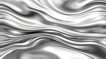 Abstract Silver Liquid Wave Background Elegant Swirling Texture