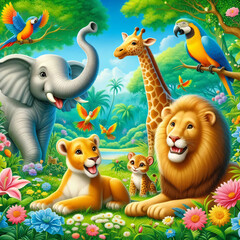 animals in jungle