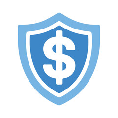 A dollar in a shield icon design