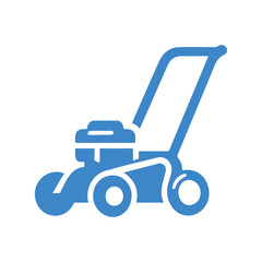Lawnmower icon design isolated on white