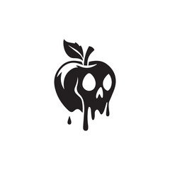 a black and white logo of a poisoned apple