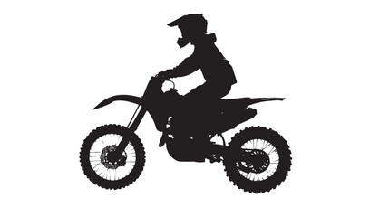 Obraz premium motor cross silhouette , black silhouettes isolated on white background