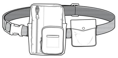 Bag Illustration, vector cad, vector illusration, fashion design, fashion drawing, flat cad, line drawing, vector. 