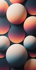 Abstract spheres with gradient color, modern geometric design