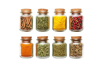 spice jars collection isolated on transparent background
