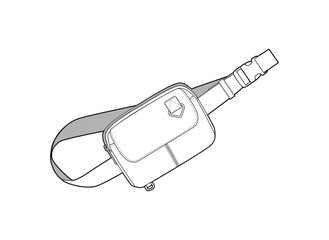 Bag Illustration, vector cad, vector illusration, fashion design, fashion drawing, flat cad, line drawing, vector. 