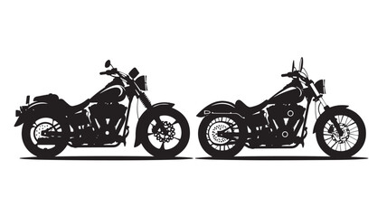 Obraz premium Motorcycles silhouette isolated on white background