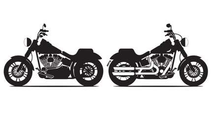 Fototapeta premium Motorcycles silhouette isolated on white background