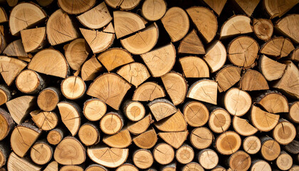 Firewood logs stacked and ready for winter