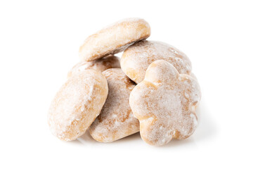 Gingerbread Cookies Isolated on White Background