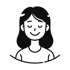 girl with long hair, a girl smiling