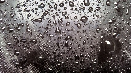 Raindrops on Glass Surface