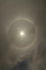 The sun halo over the sky