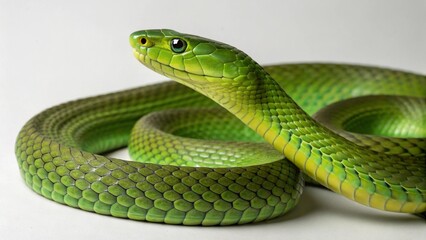 Eastern Green Mamba on studio background