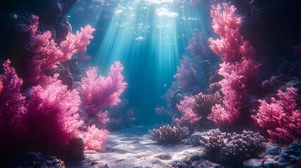 Moonlit Dive Adventure: A Luminous Immersion in Gentle Soft Coral Landscapes Bathed by Torchlight in an Enchanted Underwater Realm