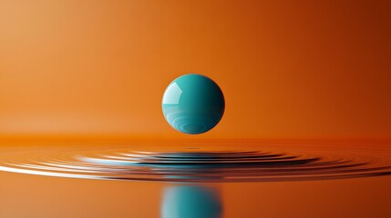 Vibrant Blue Newton Pendulum Depicting Rhythmic Time, Essential Teamwork, and Strategic Business Flair on a Bold Orange Background