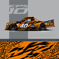 Truck decal, cargo van and car wrap vector, Graphic abstract grunge stripe designs for wrap branding vehicle. EPS 10