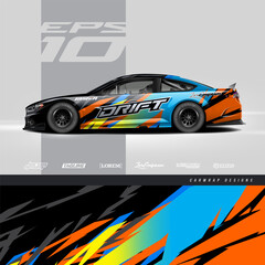 Truck decal, cargo van and car wrap vector, Graphic abstract grunge stripe designs for wrap branding vehicle. EPS 10