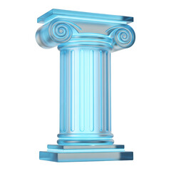 Obraz premium Blue Glass Ionic Column 3D Render Architecture Design Element