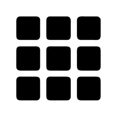 App Grid Icon – Black Vector Dashboard Symbol for UI, Mobile Apps, and Web Interfaces


