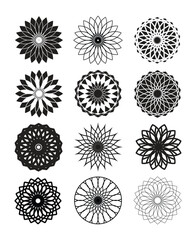 Set of creative flower floral  icon logo mandala graphics design. 