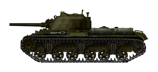KVM-1S (Alternative tank with a hull from the KV-1, a turret with a 75mm gun and a chassis from the M4 Sherman) © Tikros