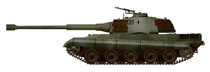 EMX-75-128 (Alternative French heavy tank based on the AMX-50B hull with a turret and 12.8cm gun from the E-75 tank) © Tikros