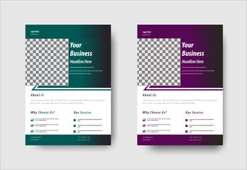  Modern Corporate Flyer Layout for Business A4 Size flyer design with two color variation.