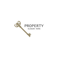 House Key Logo Template modern design classic key symbol Luxury hotel sign. Vector illustration
