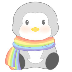 Penguin with rainbow 