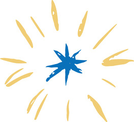 Fototapeta premium Hand Drawn Star Element Vector Icon Doodle Shape on White Background