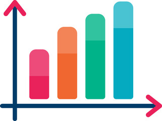 Growing Graph Icon Illustration