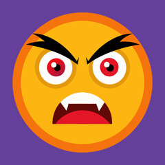 Emoji 3d generated angry face reaction 